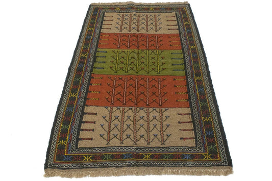 Beige Tribal 4X6 Sumak Herati Persian Rug