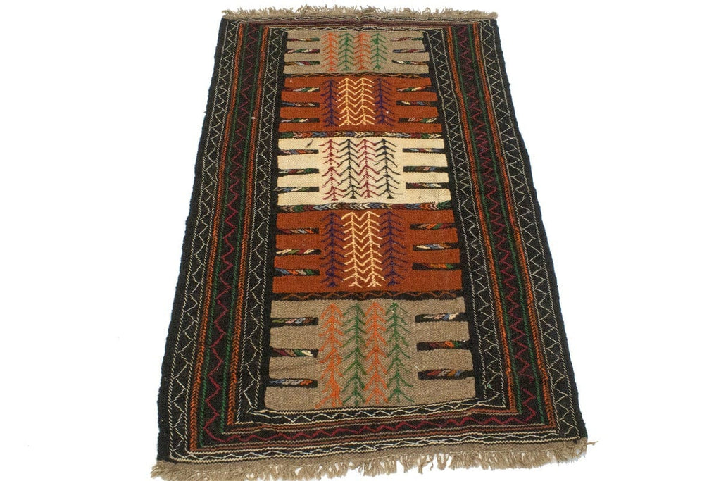 Cream Beige Tribal 3X5 Sumak Herati Persian Rug