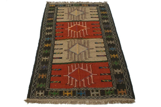 Khaki Tribal 4X6 Sumak Herati Persian Rug