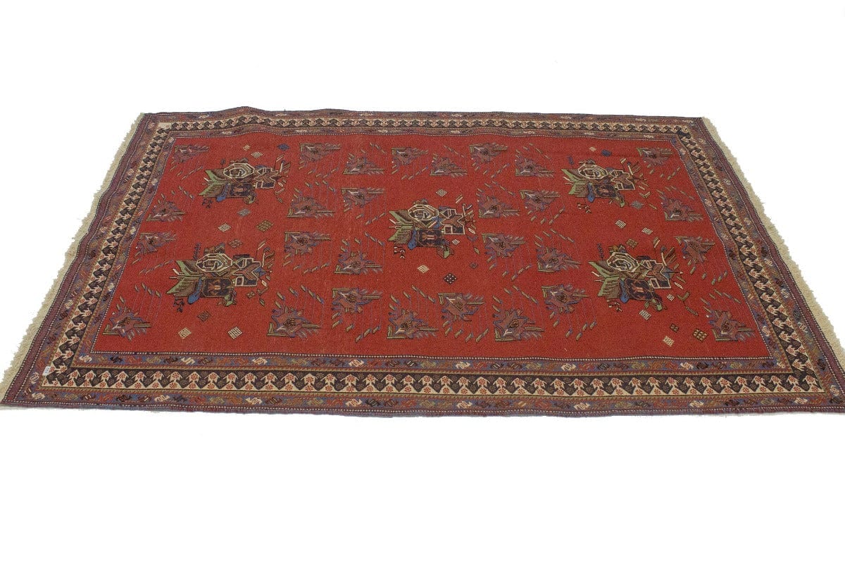 Orange Tribal 4'5X7 Sumak Persian Rug