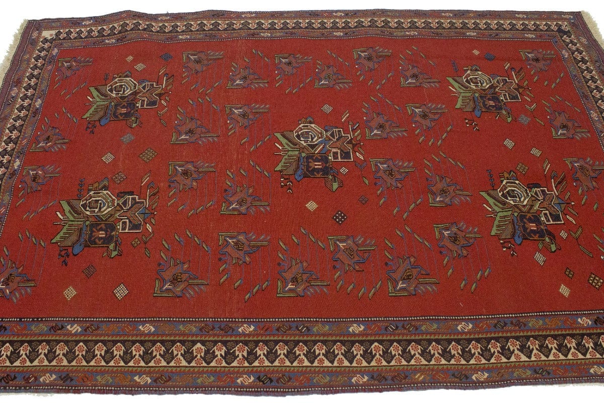 Orange Tribal 4'5X7 Sumak Persian Rug