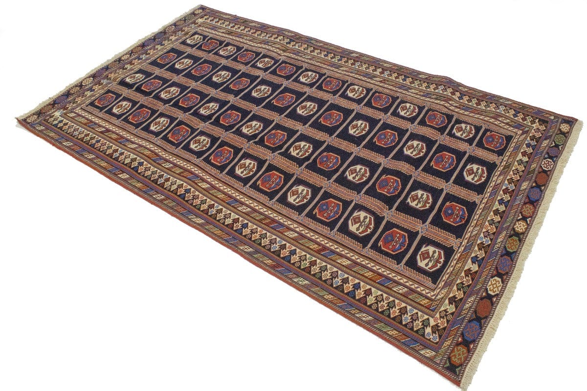 Plum Tribal 4'4X7'5 Sumak Persian Rug