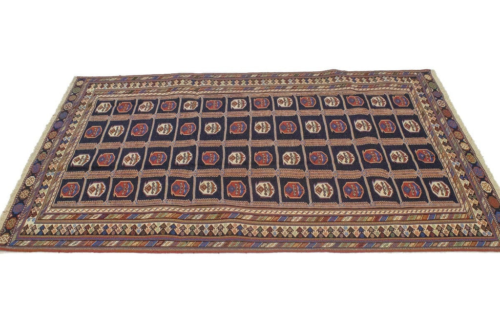 Plum Tribal 4'4X7'5 Sumak Persian Rug