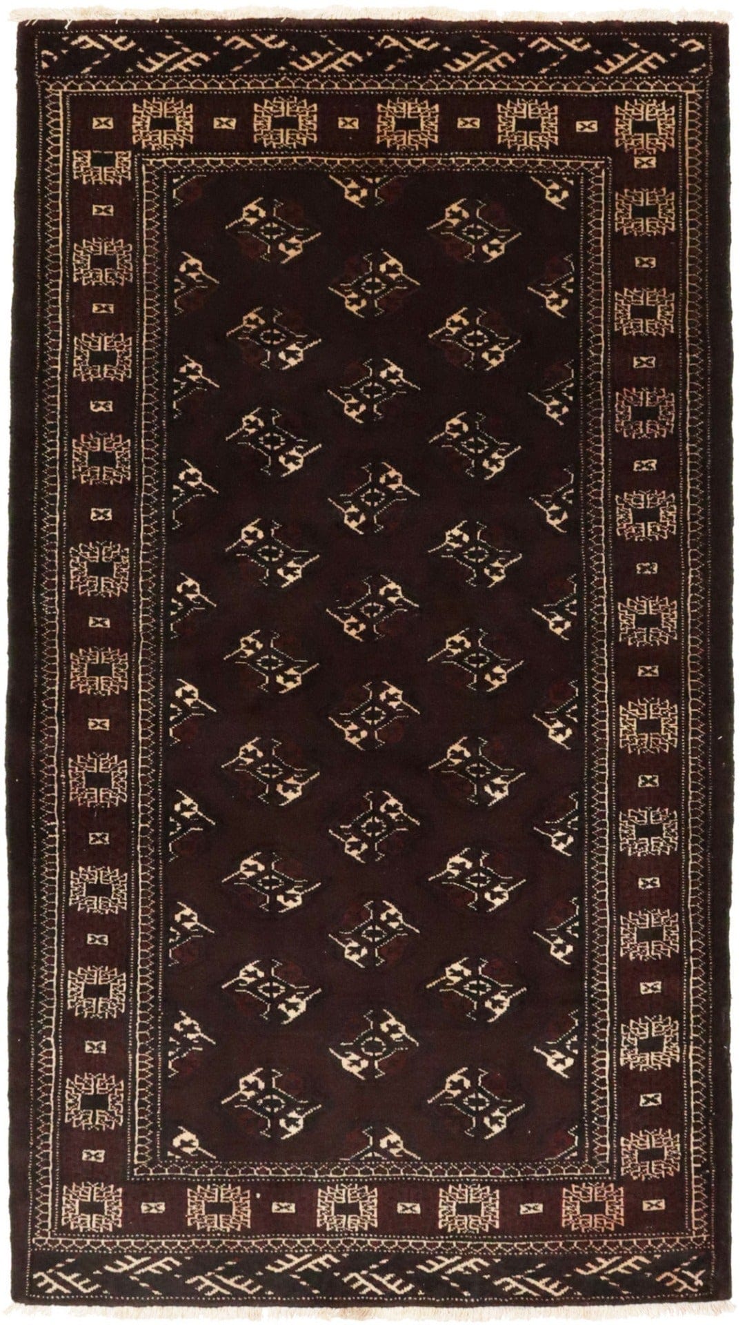 Burgundy Tribal 3'6X6'4 Balouch Persian Rug