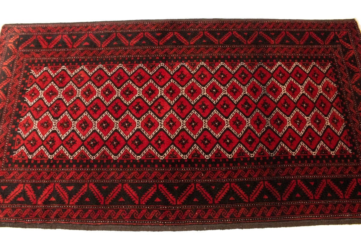 Cherry Red Tribal 3X6 Balouch Persian Rug