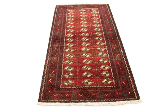 Vintage Red Tribal 3'6X6'9 Turkoman Persian Rug