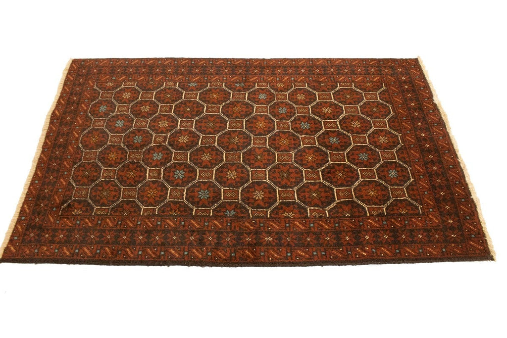 Rust Tribal 3'4X5'5 Balouch Persian Rug