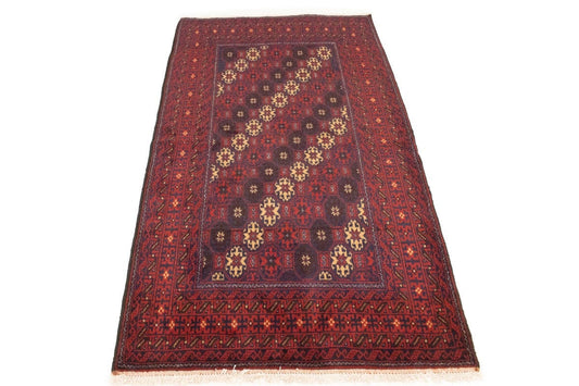 Vintage Red Tribal 3'7X6'5 Balouch Persian Rug