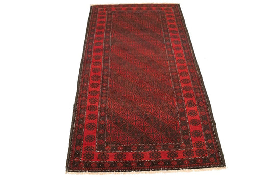 Vintage Red Tribal 3X6 Balouch Persian Rug