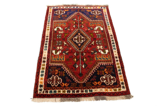 Red Tribal 3X5 Shiraz Persian Rug