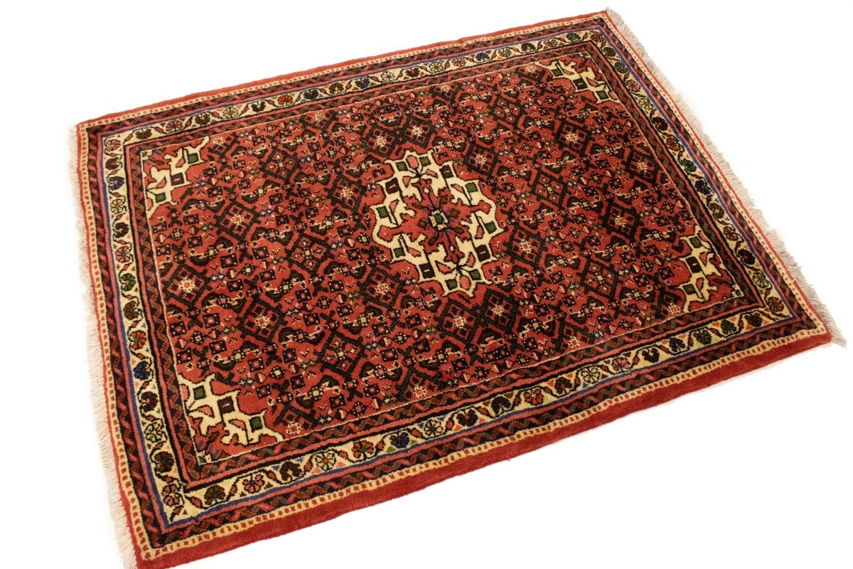 Vintage Bittersweet Red Tribal 4X5 Hamedan Persian Rug