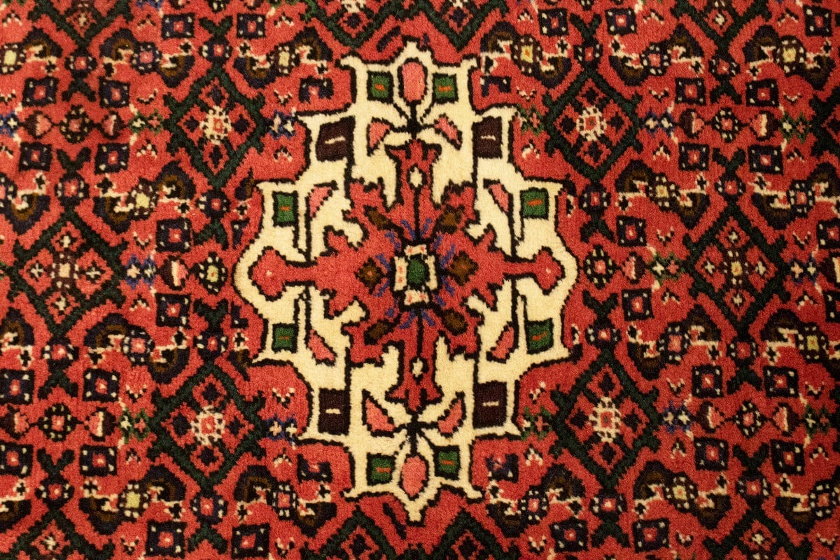 Vintage Bittersweet Red Tribal 4X5 Hamedan Persian Rug