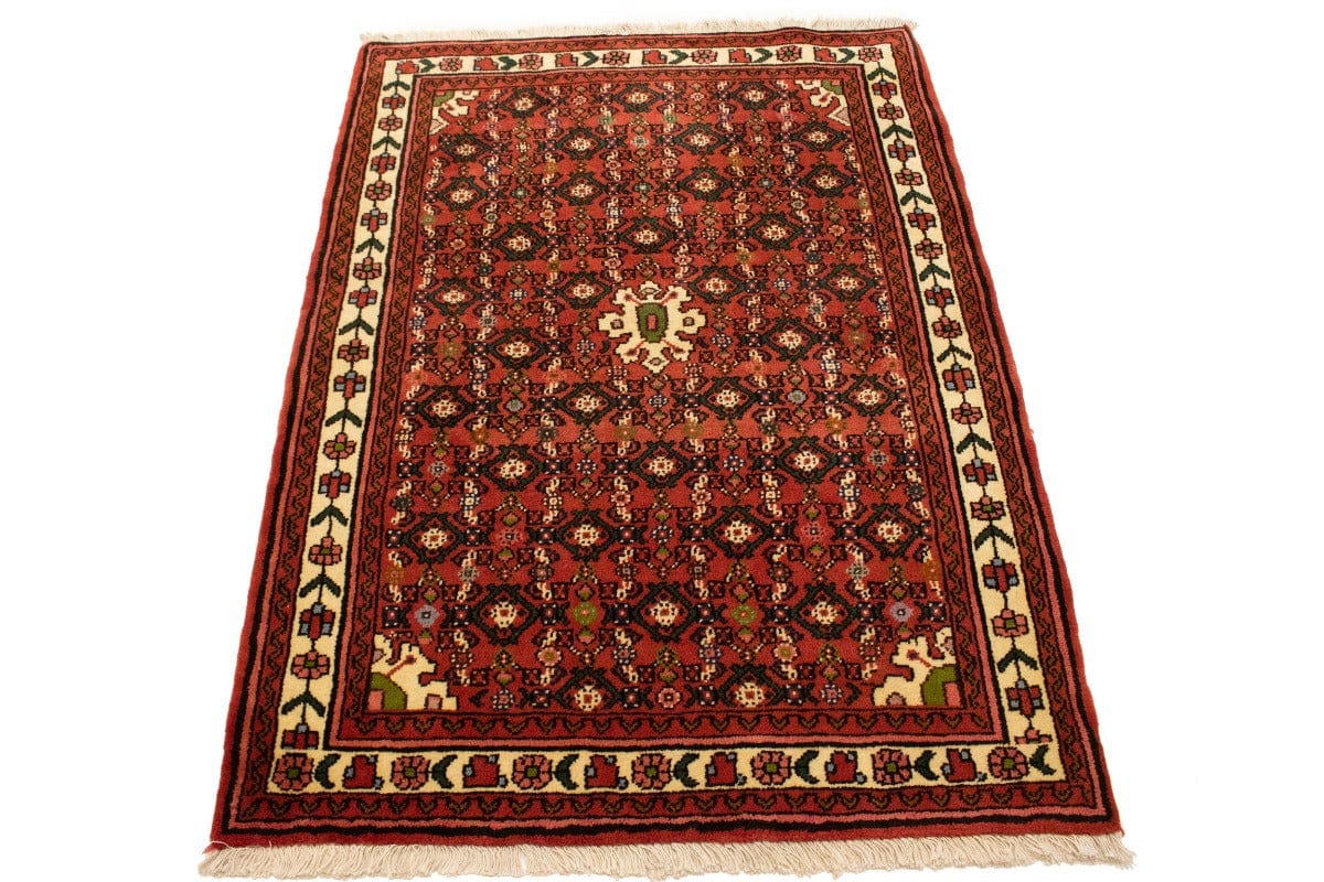 Bittersweet Red Tribal 4X5 Hamedan Persian Rug