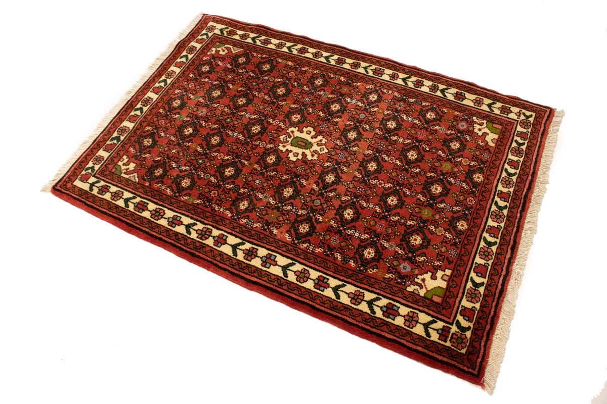 Bittersweet Red Tribal 4X5 Hamedan Persian Rug