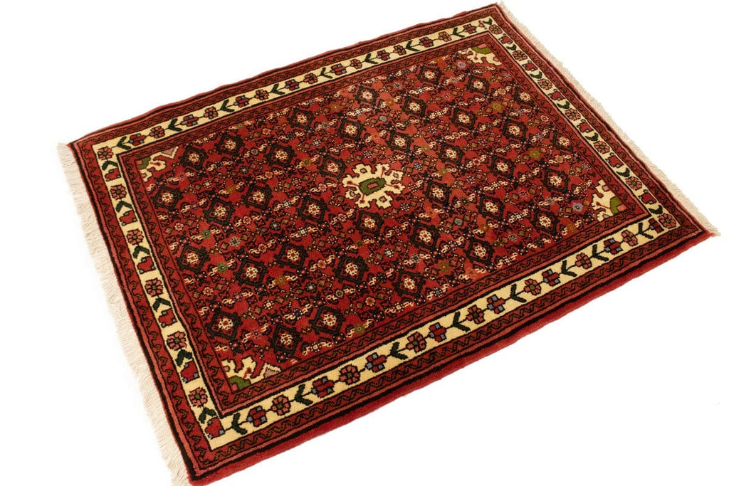 Bittersweet Red Tribal 4X5 Hamedan Persian Rug