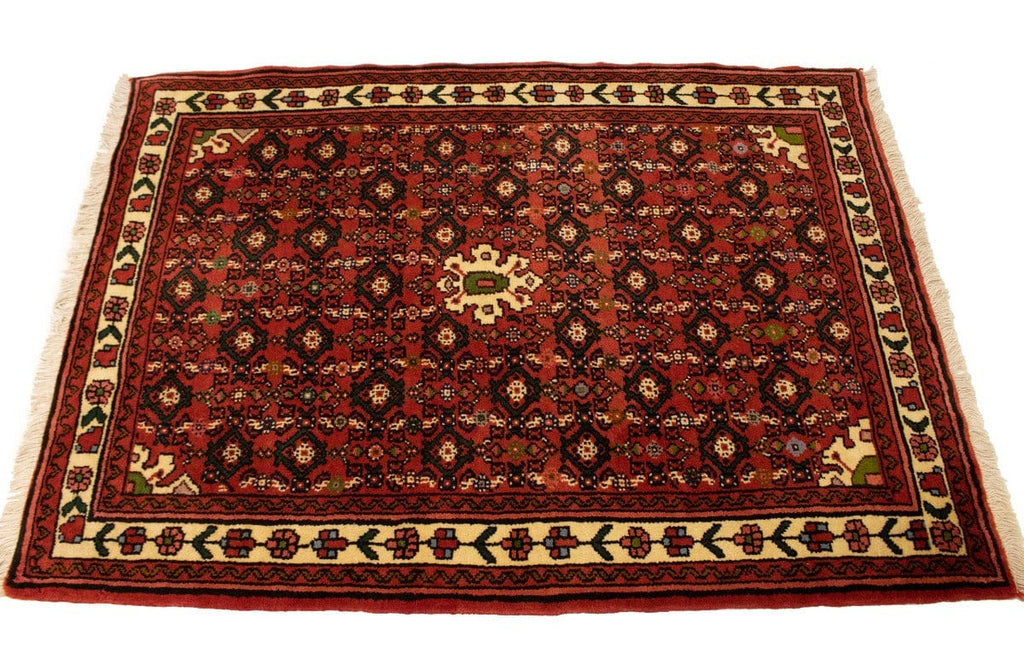 Bittersweet Red Tribal 4X5 Hamedan Persian Rug