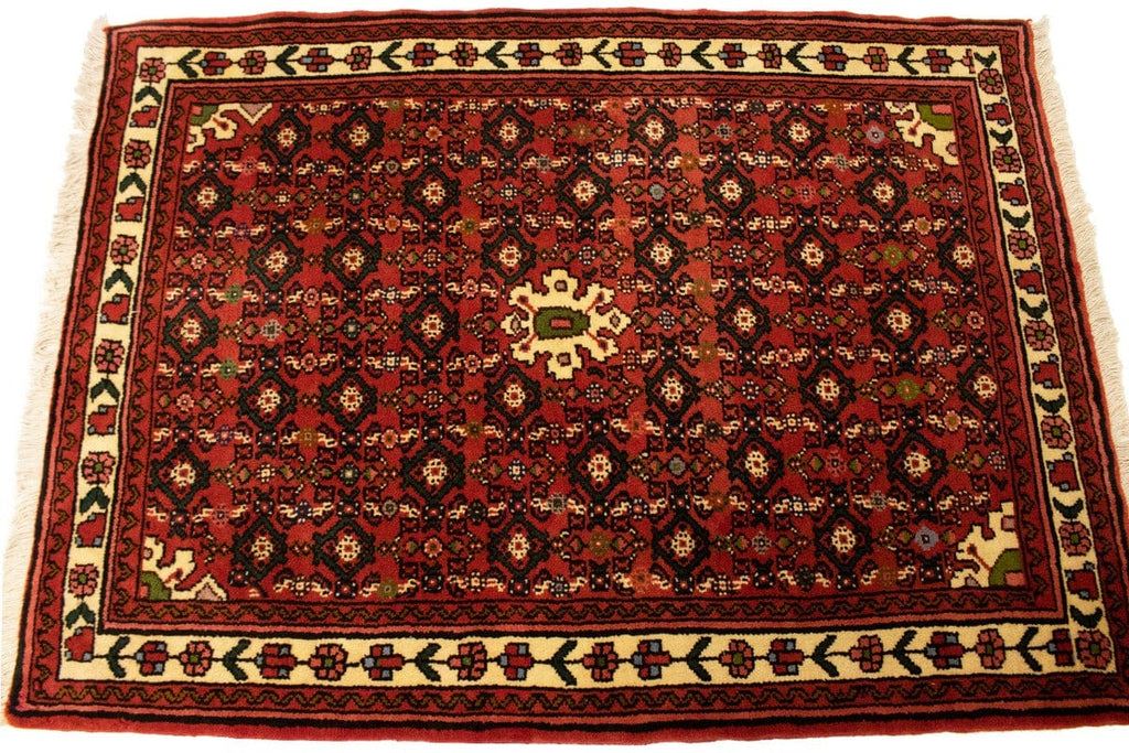 Bittersweet Red Tribal 4X5 Hamedan Persian Rug