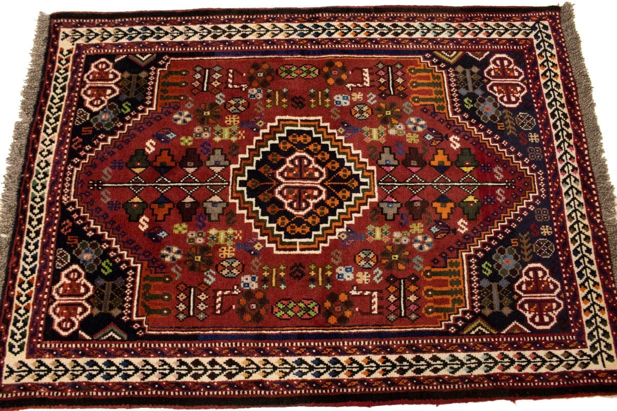 Rusty Red Tribal 3'6X5 Shiraz Persian Rug