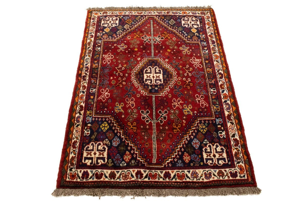 Red Tribal 3'5X5 Shiraz Persian Rug