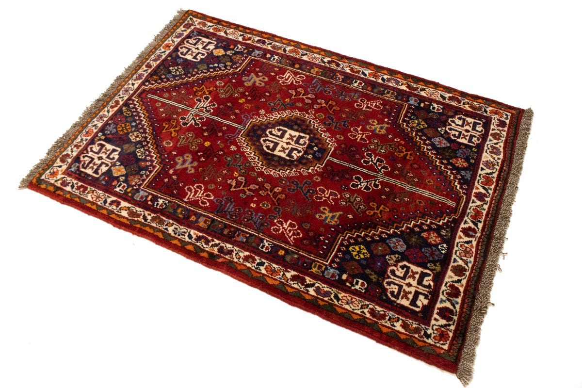 Red Tribal 3'5X5 Shiraz Persian Rug