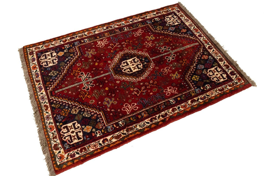 Red Tribal 3'5X5 Shiraz Persian Rug