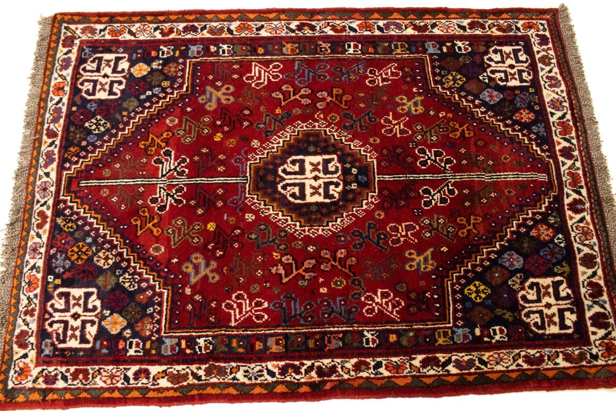 Red Tribal 3'5X5 Shiraz Persian Rug