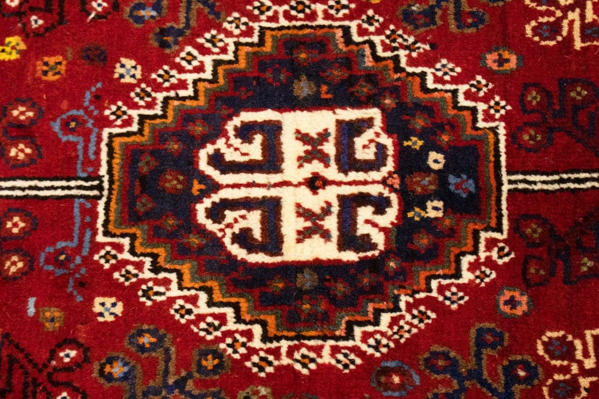 Red Tribal 3'5X5 Shiraz Persian Rug