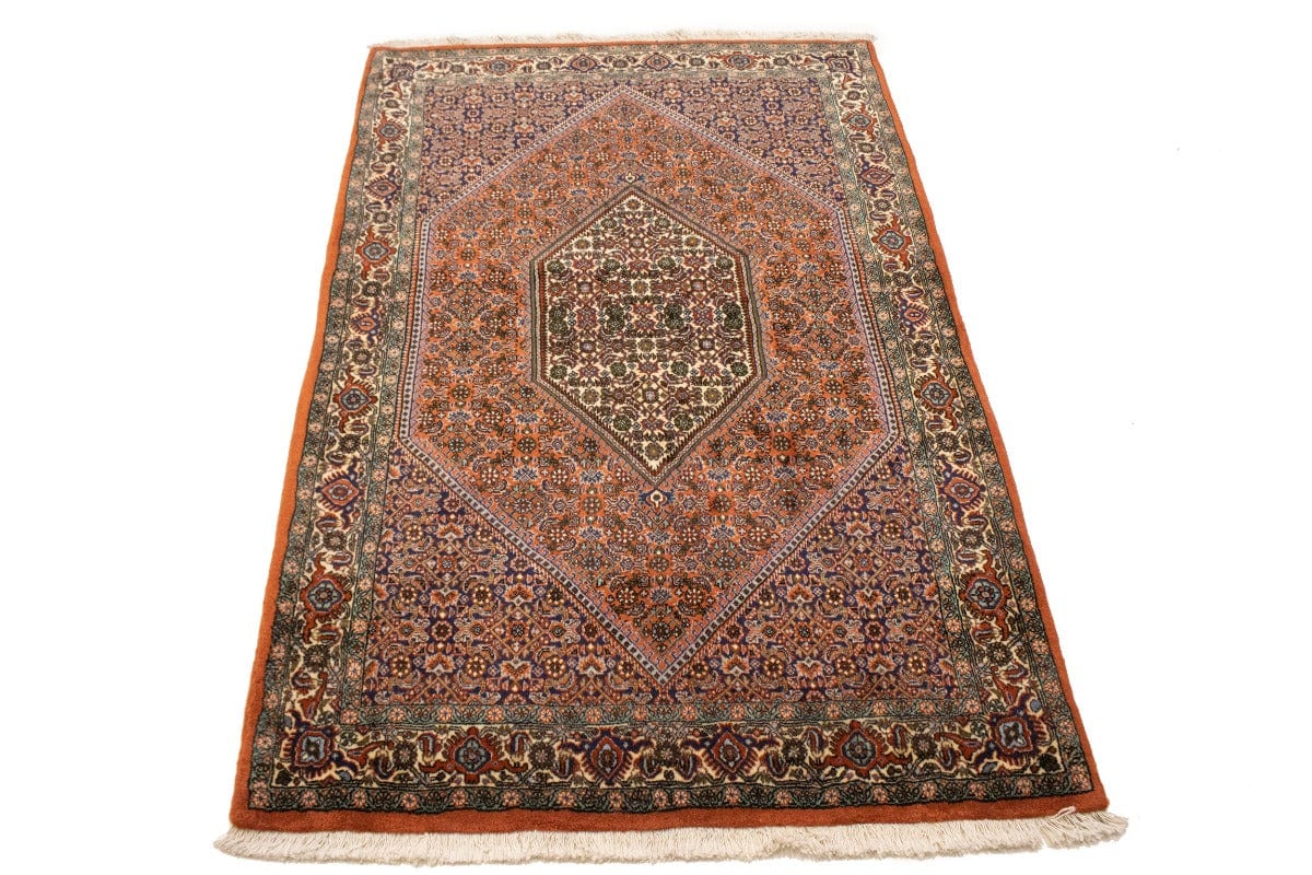 Vintage Orange Floral 3'6X5'6 Bidjar Persian Rug