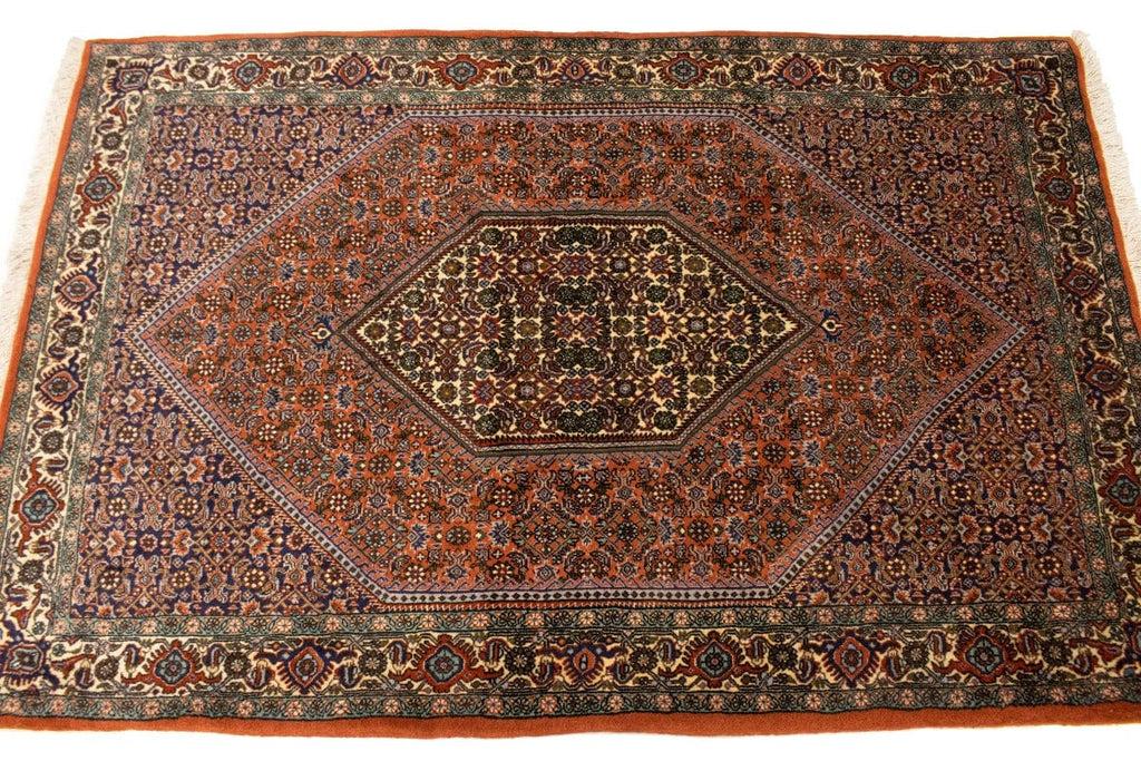 Vintage Orange Floral 3'6X5'6 Bidjar Persian Rug