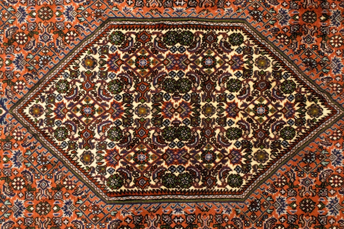 Vintage Orange Floral 3'6X5'6 Bidjar Persian Rug