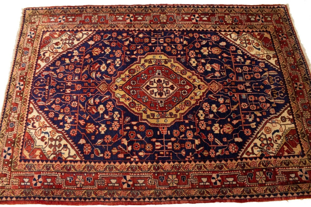 Vintage Purple-navy Floral 3'3X3'7 Gholtogh Persian Rug