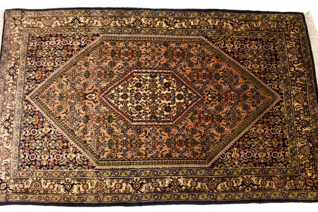 Vintage Peach Floral 3X5 Bidjar Persian Rug