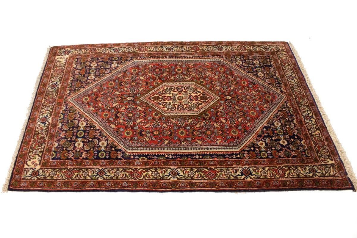 Vintage Orange Floral 3X4 Bidjar Persian Rug