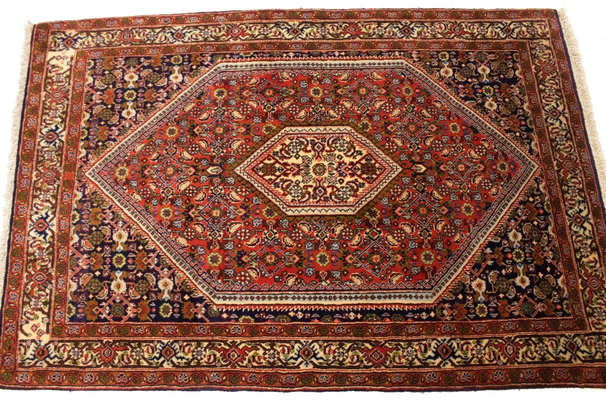 Vintage Orange Floral 3X4 Bidjar Persian Rug