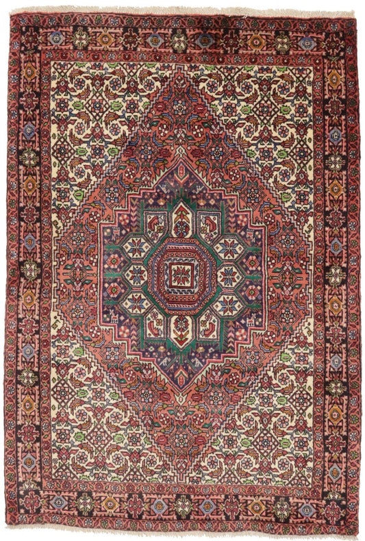 Vintage Geometric 3X4'5 Bidjar Persian Rug