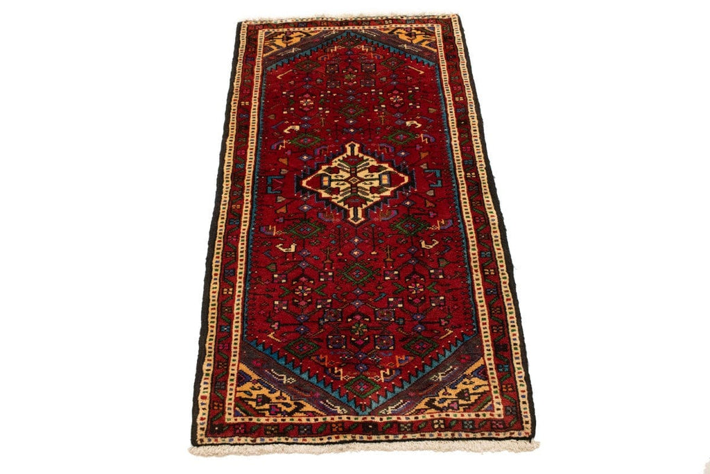 Vintage Floral Red 3X5 Hamedan Persian Rug