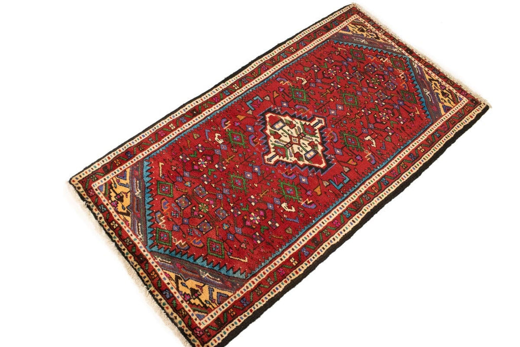 Vintage Floral Red 3X5 Hamedan Persian Rug