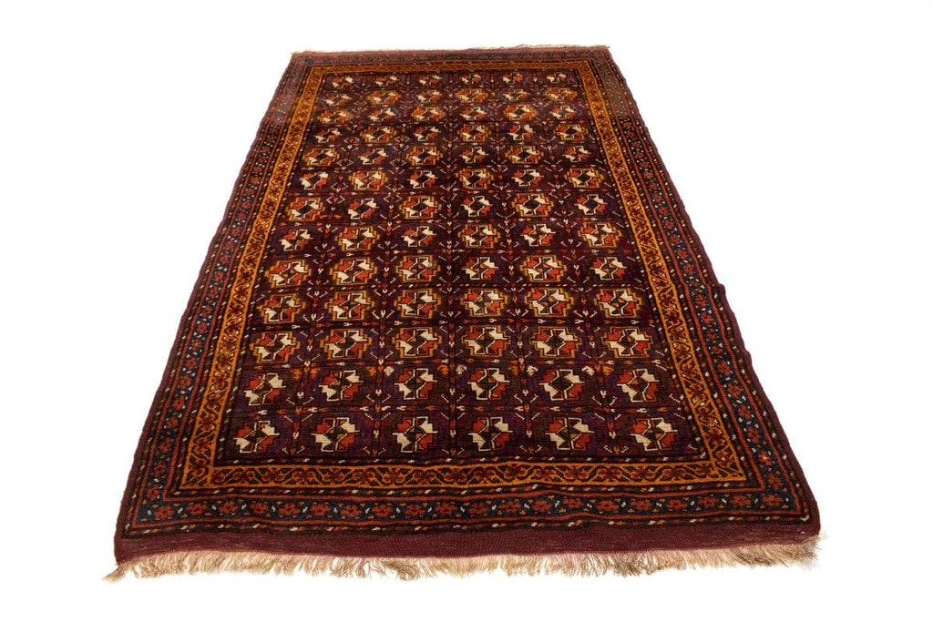 Vintage Burgundy Tribal 5X9 Kazak Bokhara Persian Rug