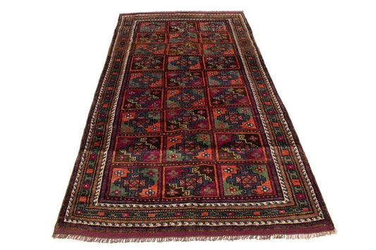 Vintage Brown Violet Tribal 4X8 Ghoochan Persian Rug