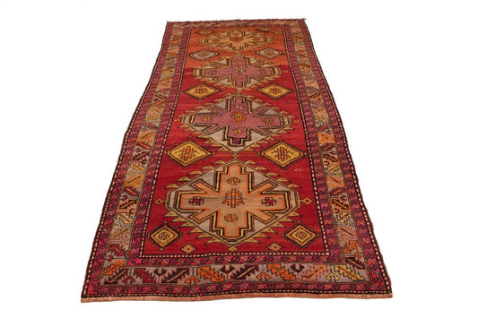 Vintage Red Tribal 4X9 Kazak Persian Rug