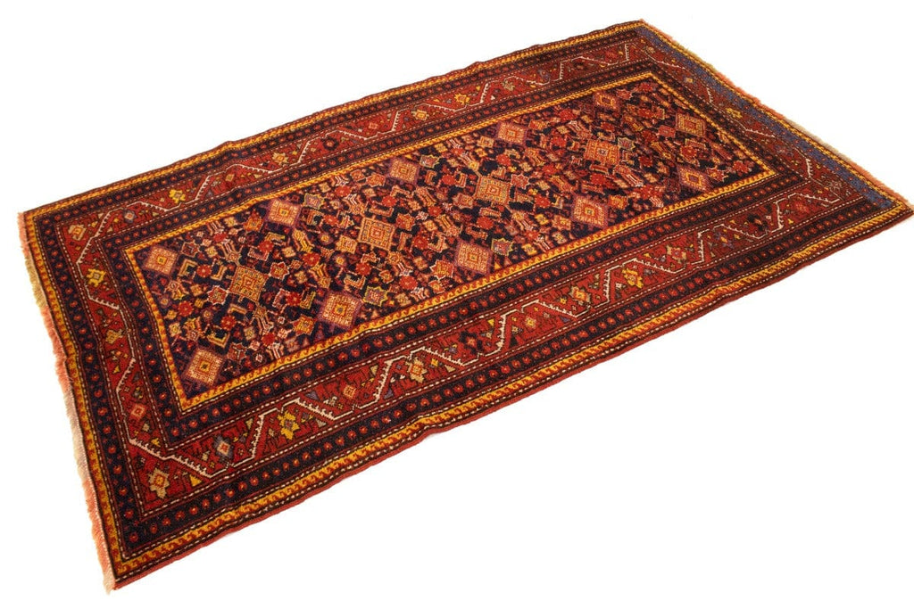 Semi Antique Red Tribal 4X7 Shirvan Persian Rug