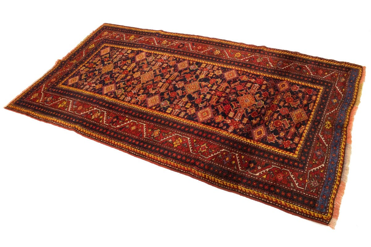 Semi Antique Red Tribal 4X7 Shirvan Persian Rug