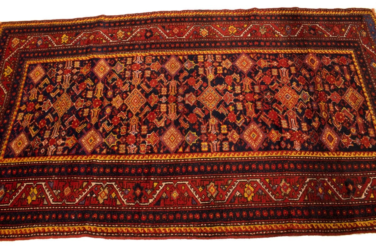 Semi Antique Red Tribal 4X7 Shirvan Persian Rug