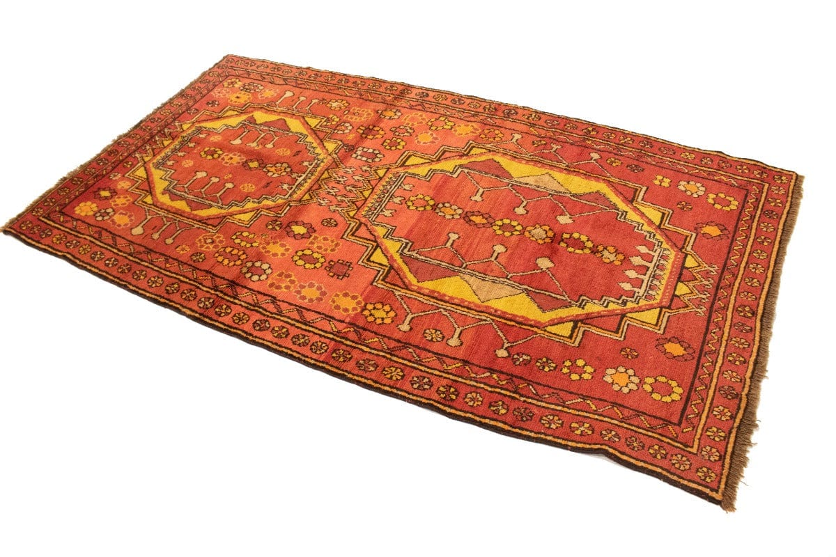 Semi Antique Orange-red Tribal 4X7 Hamedan Persian Rug