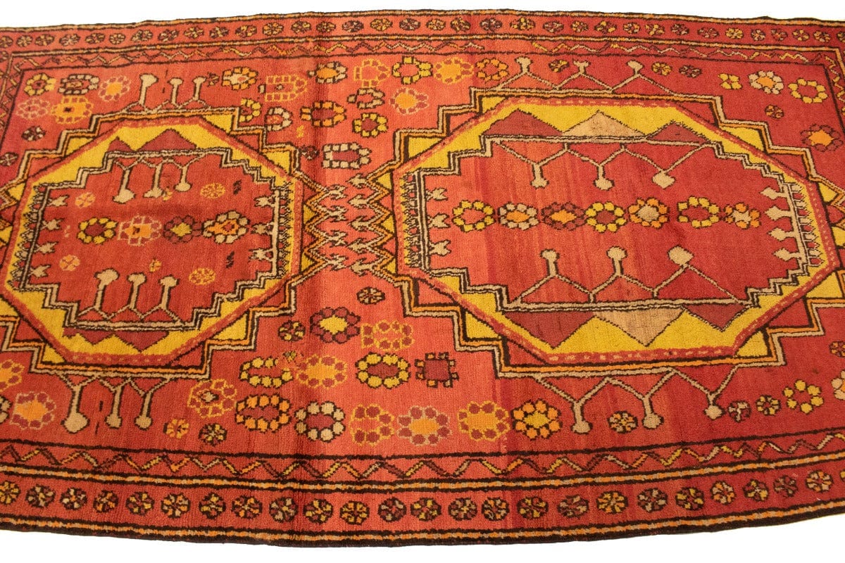 Semi Antique Orange-red Tribal 4X7 Hamedan Persian Rug