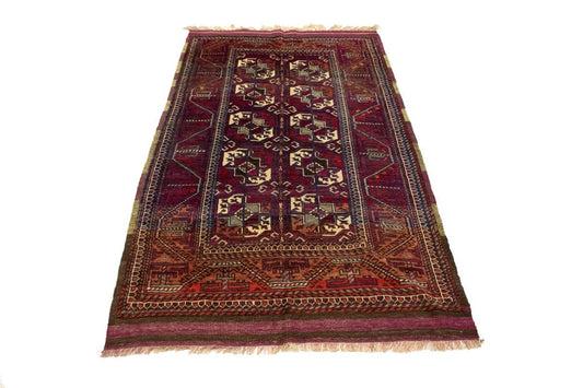 Vintage Burgundy Tribal 4'4X7'9 Ghoochan Persian Rug