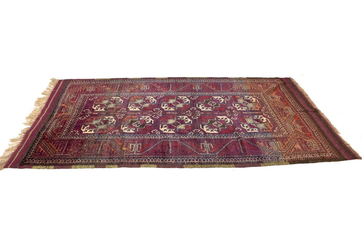 Vintage Burgundy Tribal 4'4X7'9 Ghoochan Persian Rug