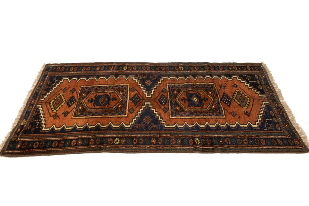 Vintage Rust Tribal 3'3X6'6 Mussel Hamedan Persian Rug