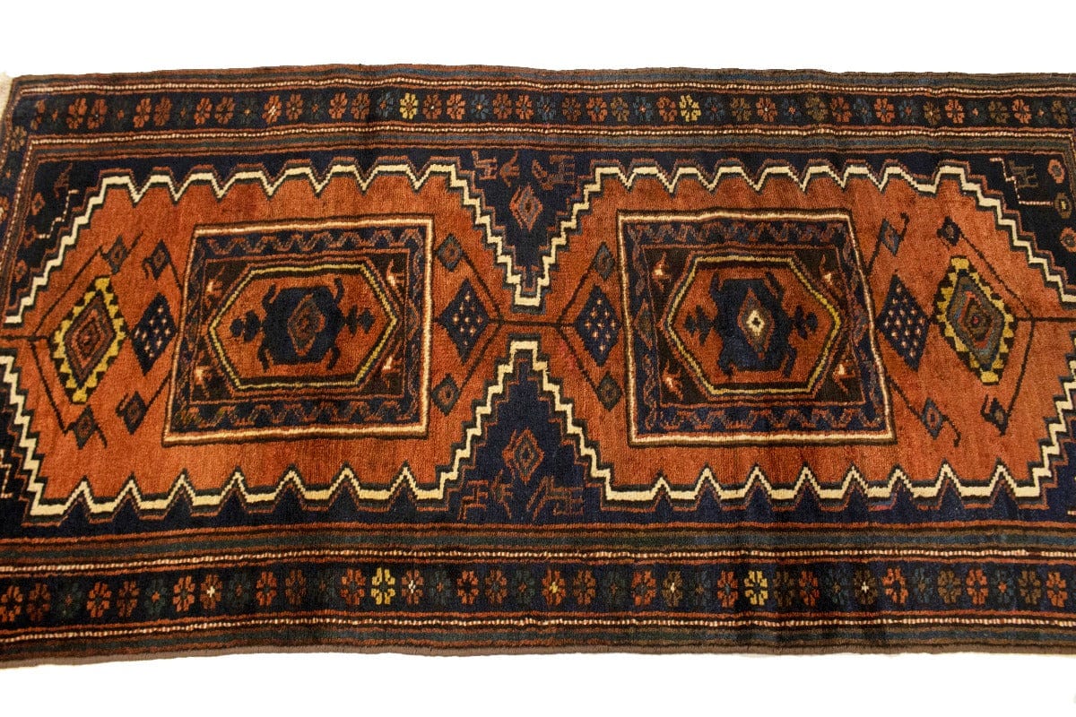Vintage Rust Tribal 3'3X6'6 Mussel Hamedan Persian Rug