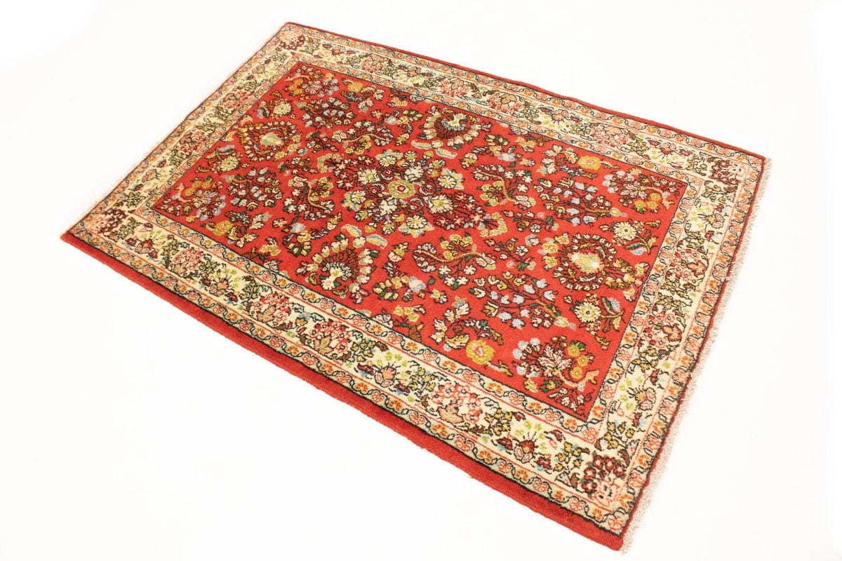 Vintage Red Floral 3'4X4'9 Shahrbaft Persian Rug